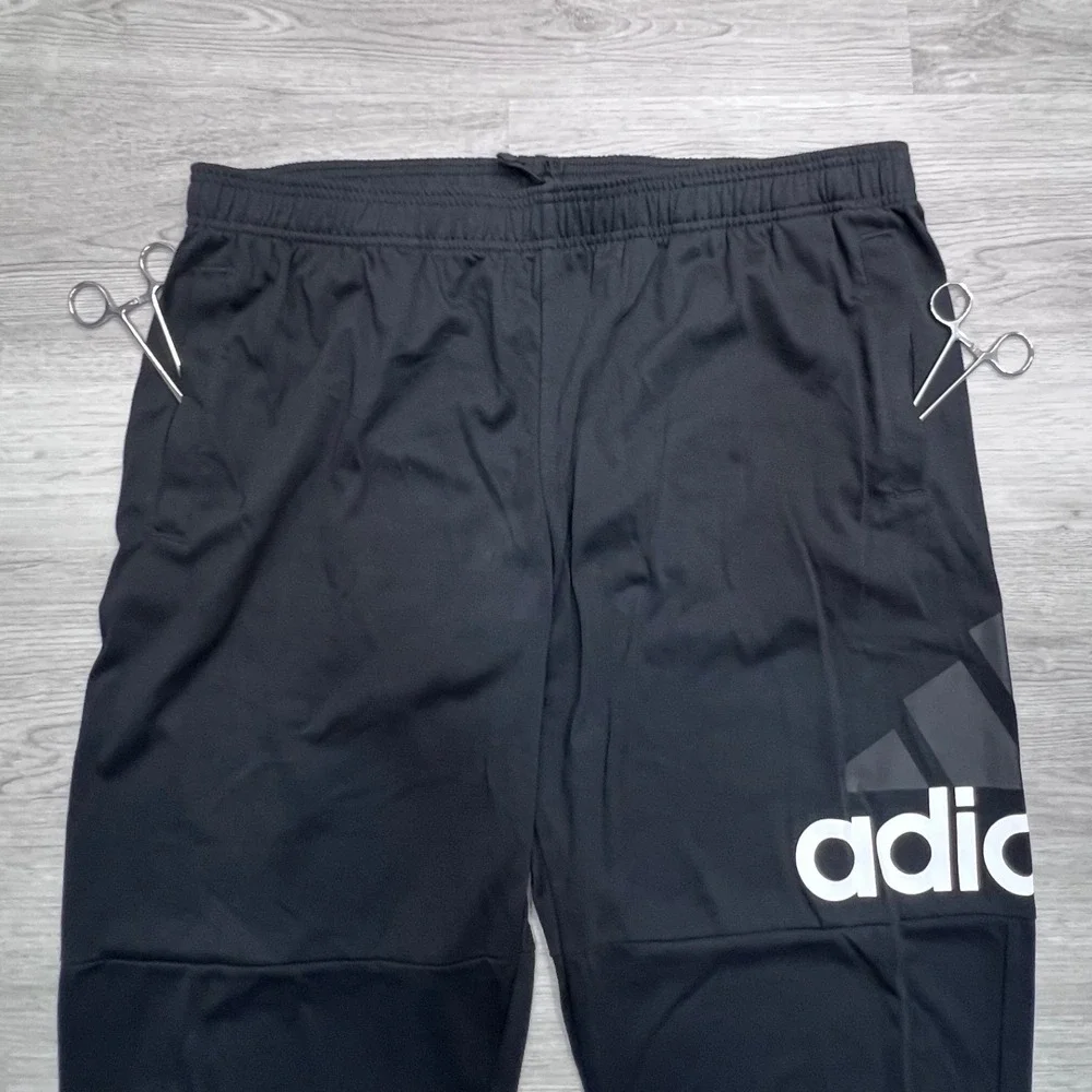 Adidas Mens Essentials French Terry Tapered Cuff Logo Pants Black 2XL GK8988